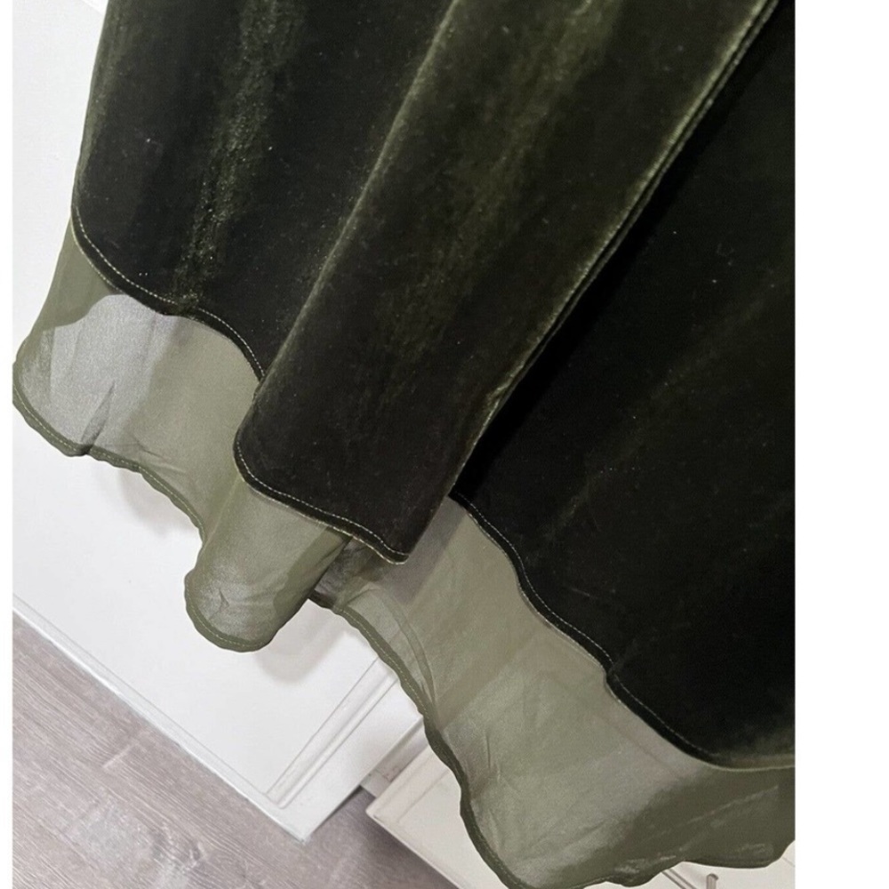 R. VIVIMOS Green Velvet
Layered Chiffon Long open front
Cocktail Jacket M Boho,S - Picture 10 of 12